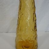 Italian "bumpy" yellow glass carafe