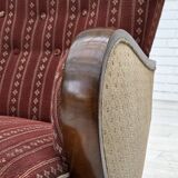 1960s, Danish 3-seater sofa, red furniture wool, beech wood.