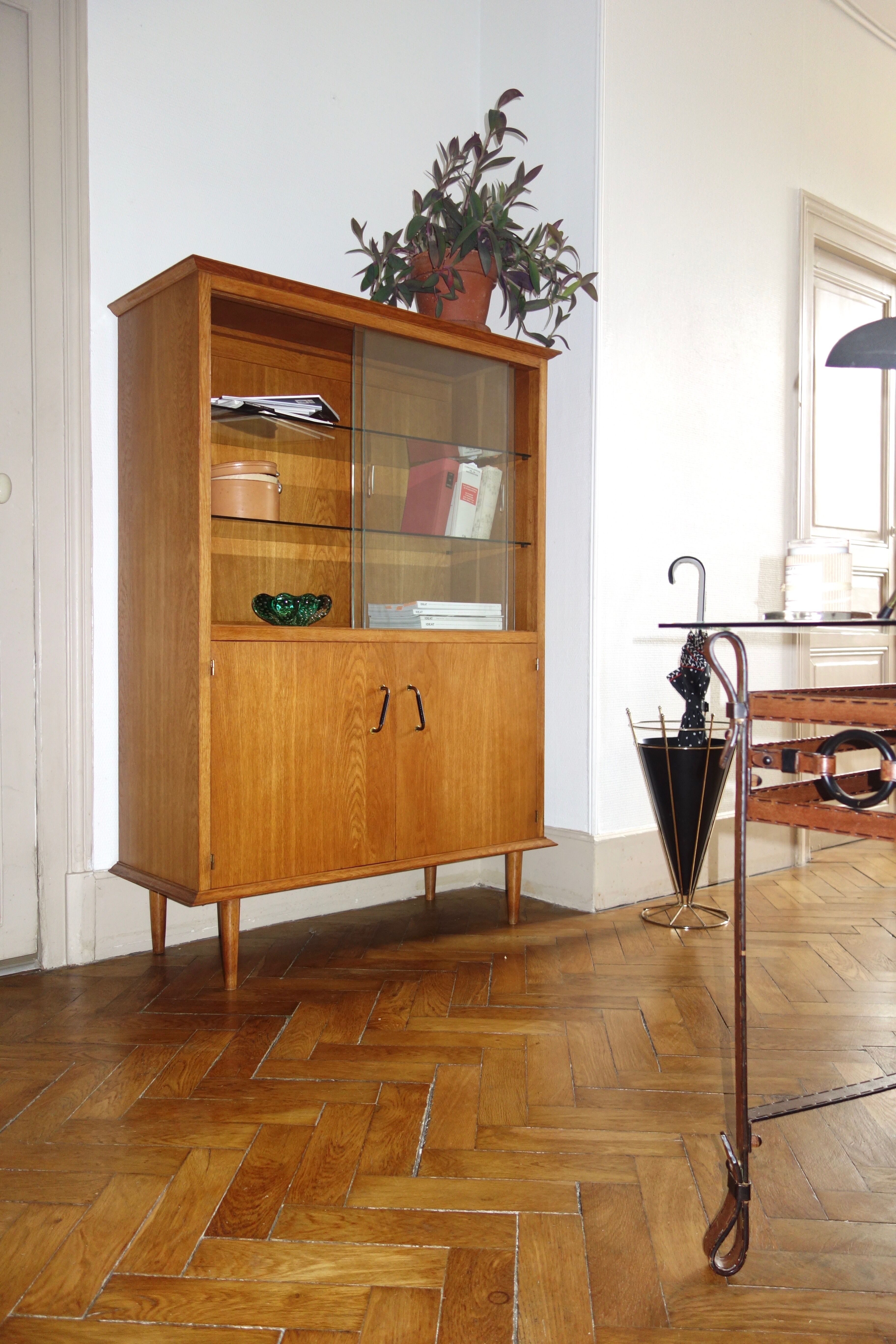 Library showcase in oak from the 1950s