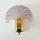 Wall wall lamp shell in pink scribbled glass, gilded metal and brass. Year 70