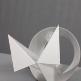 Vintage lamp "Ribbon" folded metal lacquered white design by Claire Norcross & Habi