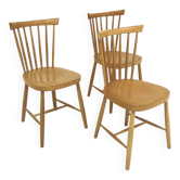 Set of 3 Scandinavian "Pinnstol" chairs, Lammhult Sweden, 1960