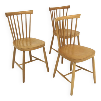 Set de 3 chaises scandinave "Pinnstol", Lammhult Suède, 1960