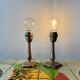 Pair of brass lamp bases - mid-century.