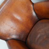Vintage Dutch Cognac Colored Leather Club Chair, Set of 2