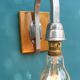 Pair art deco aluminum sconces