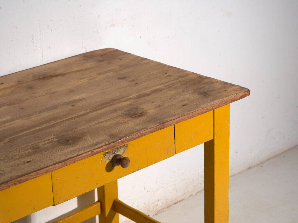 Antique painted pine kitchen table – Central Europe, circa 1920