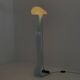 Vintage design floor lamp by Sothis with glass base and white glass shade