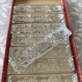 Set of 12 crystal knife holders with box