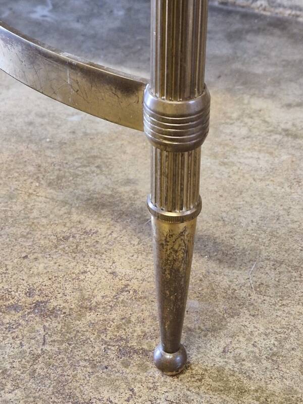 Brass coffee table with Alpine green veined marble top - 1960