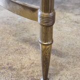 Brass coffee table with Alpine green veined marble top - 1960