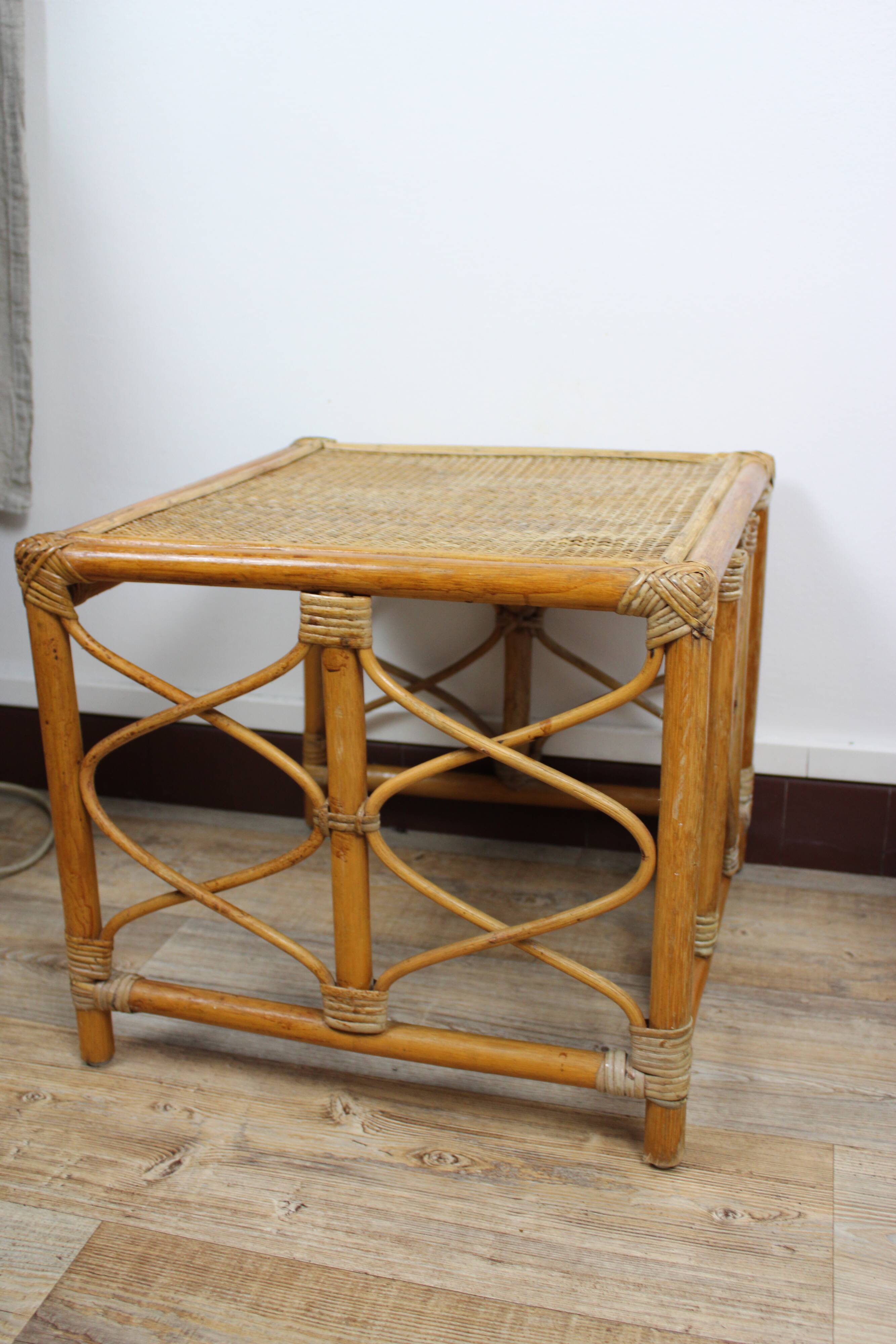 Rattan bedside table