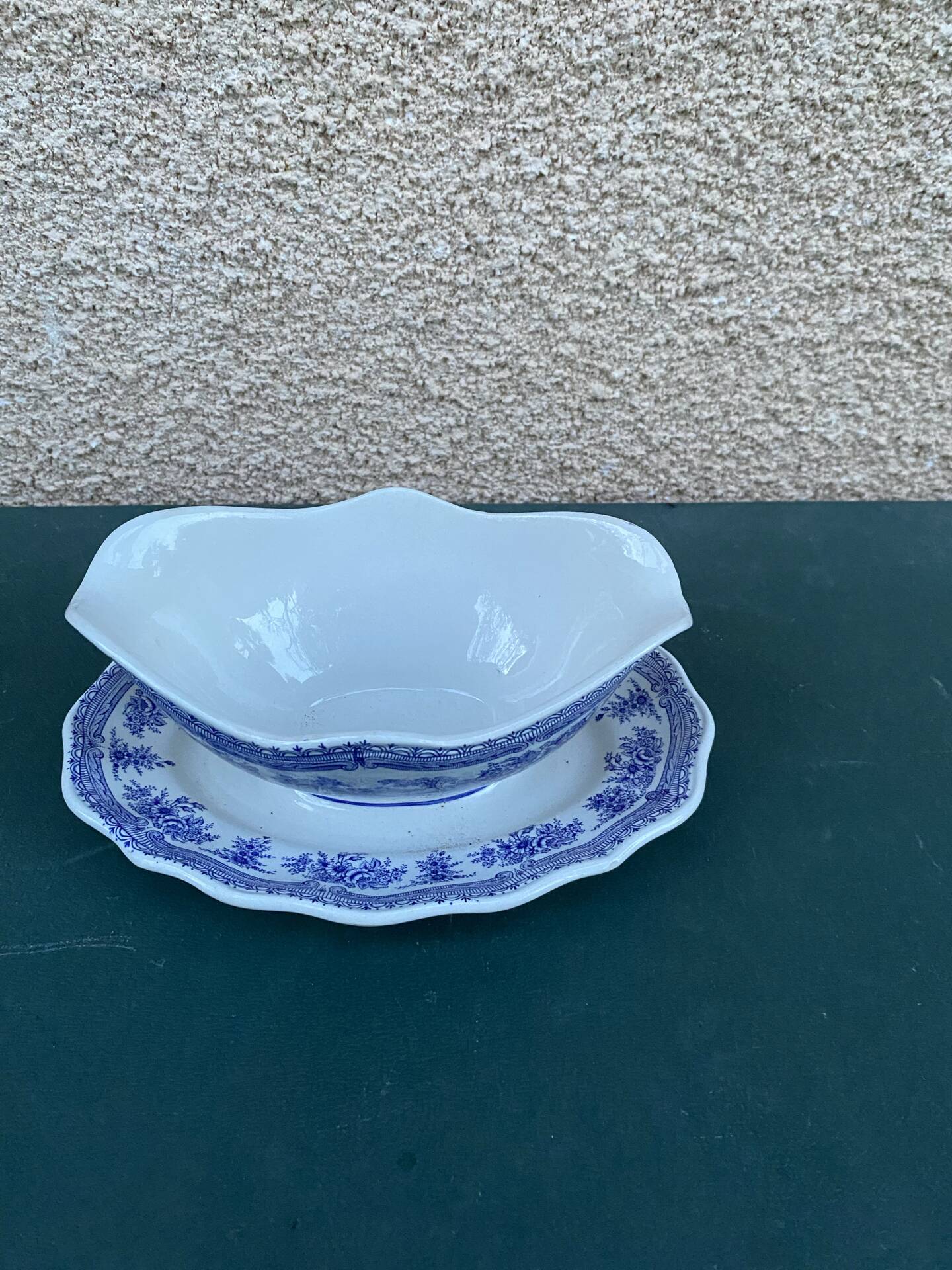 Magnifique Dessous de Plat / Assiette Murale Vintage - Décor "Pois