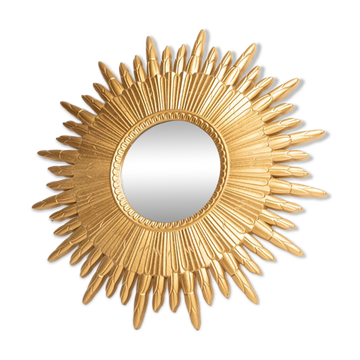 Vintage golden sun mirror from Italy from the 1960s.
