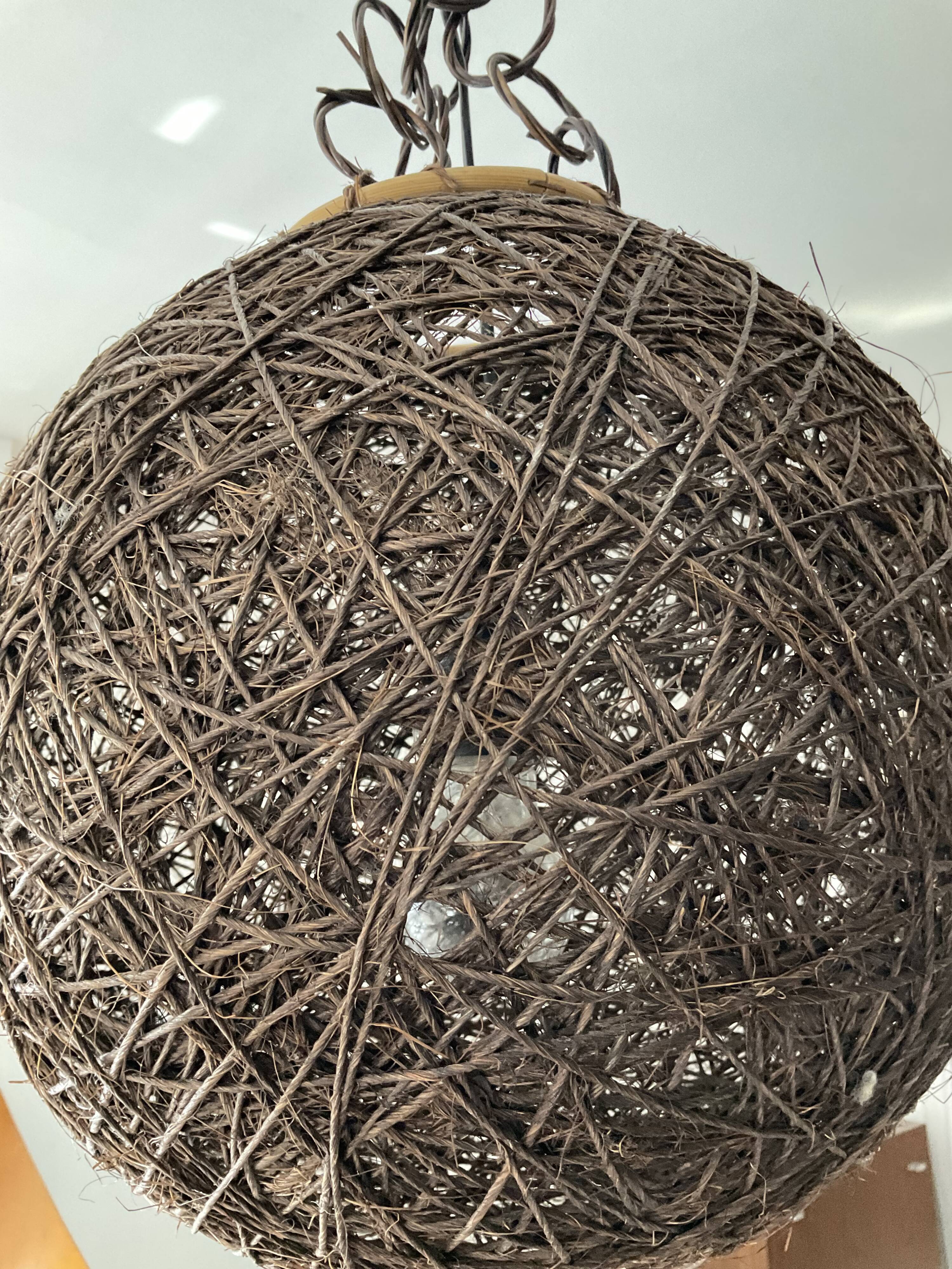 Vintage suspension Wicker ball 70s