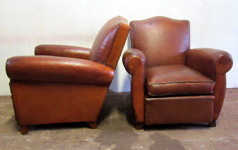 Pair of club armchairs