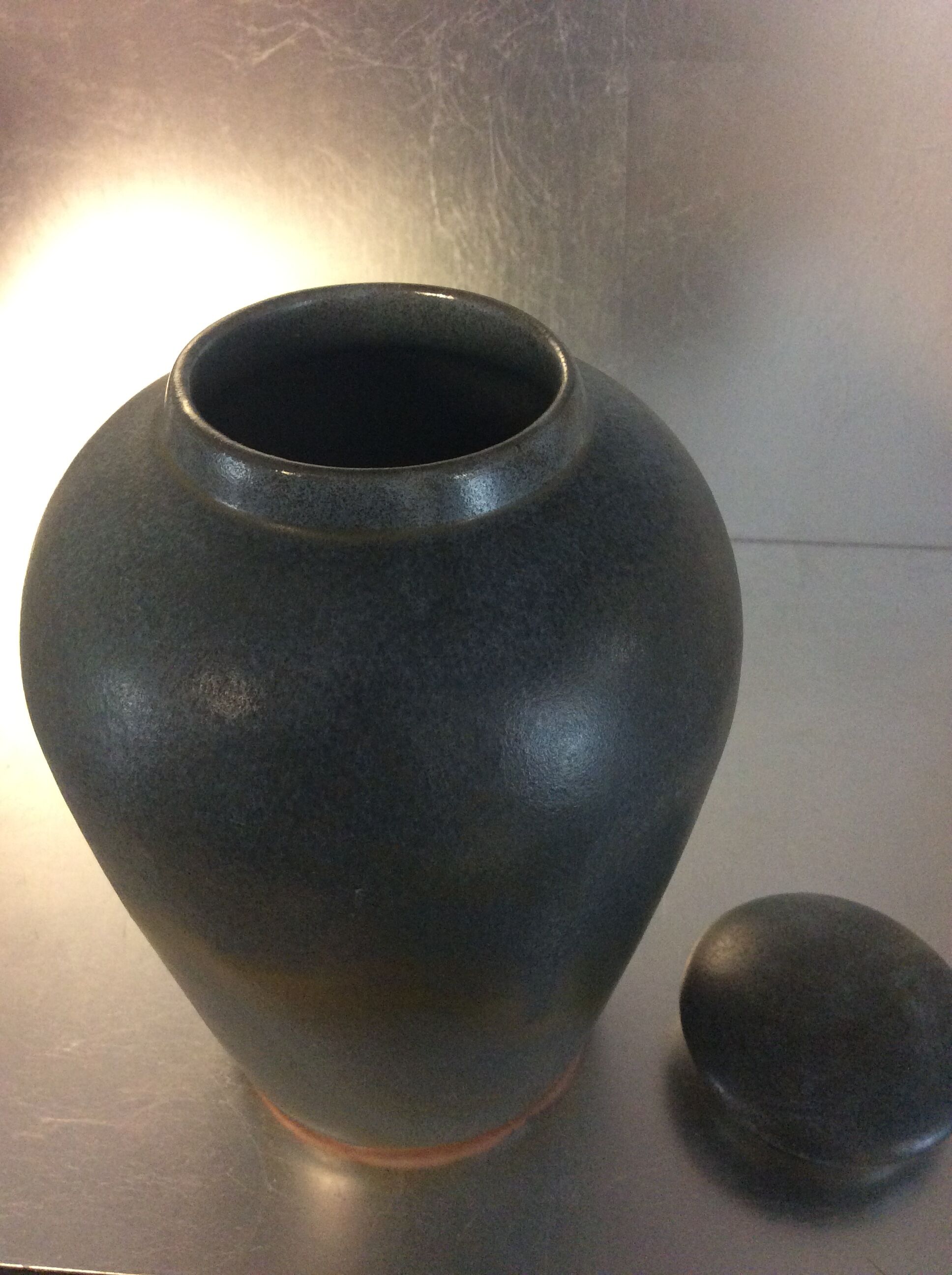 Vintage covered sandstone vase