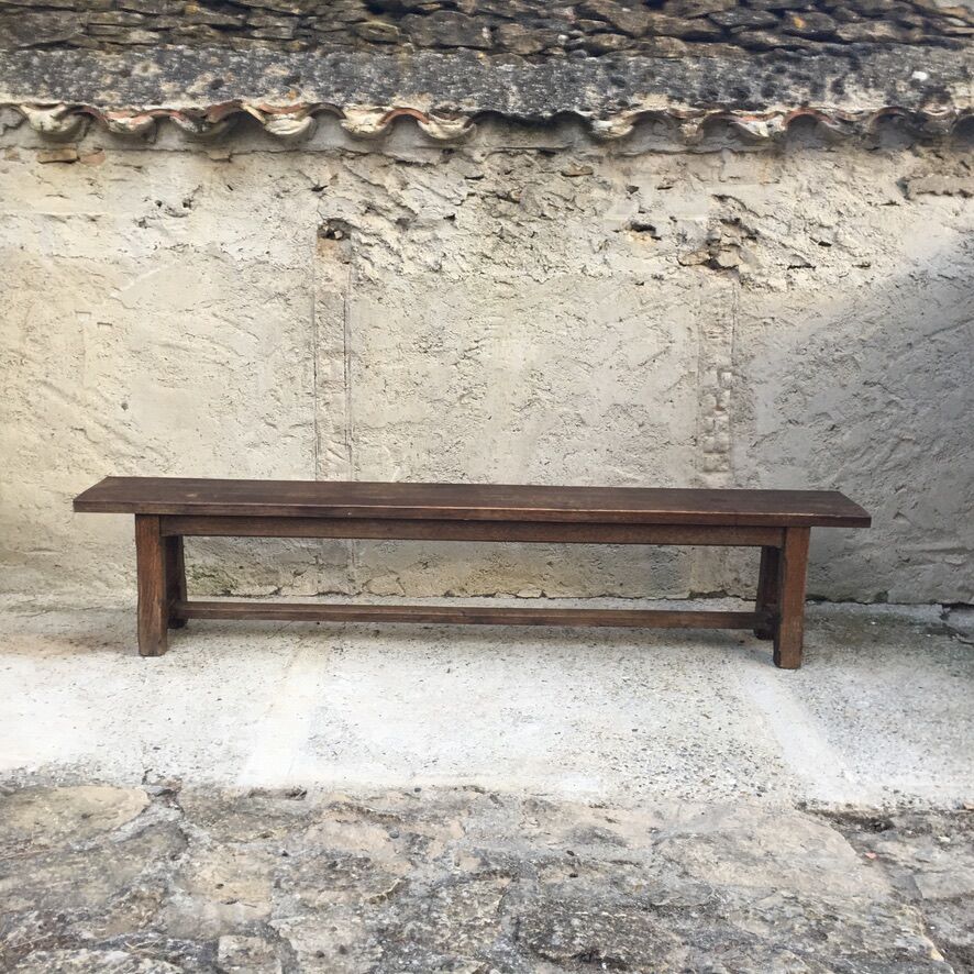 Pair of solid oak monastery benches