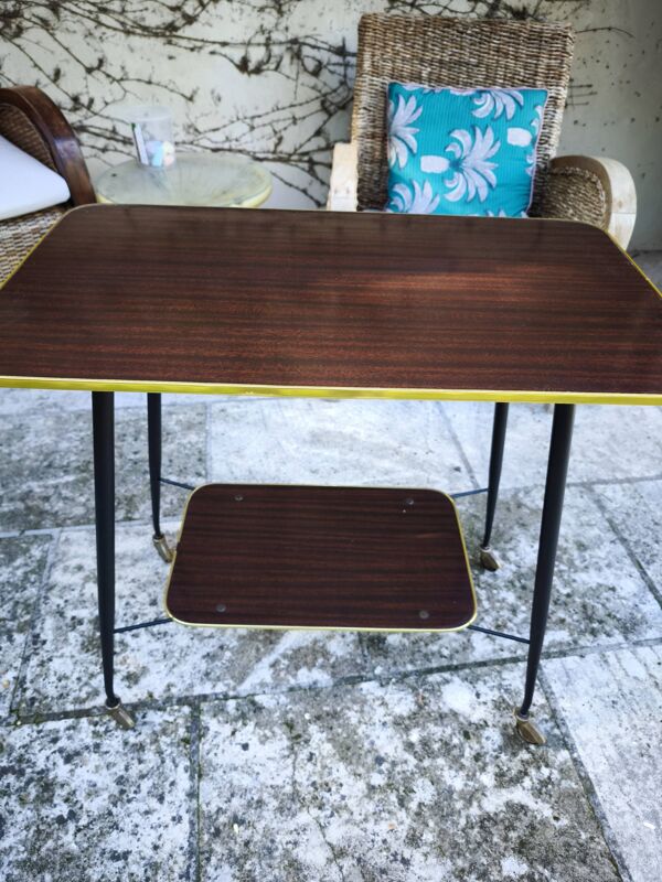 Rare table d'appoint vintage 60's / 70's - Design industriel rétro