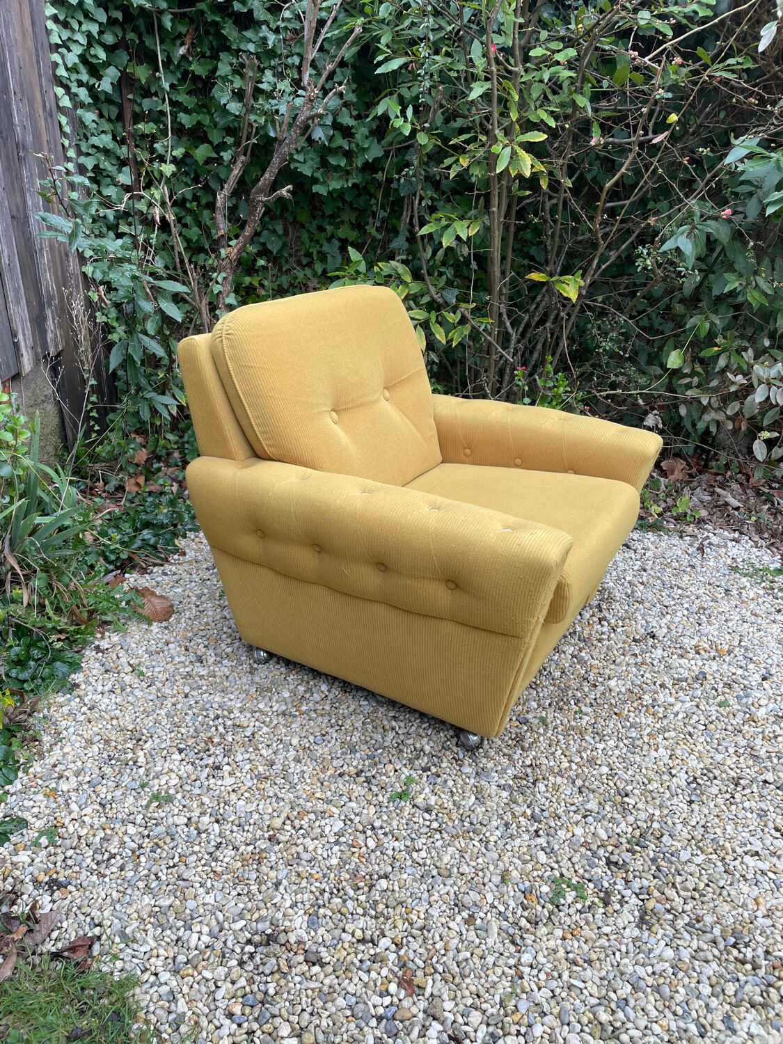 70s velvet club armchair