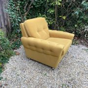 70s velvet club armchair