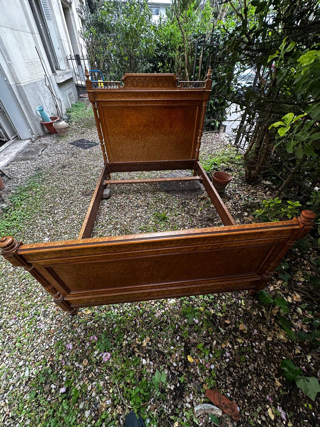 Louis Philippe wood briar bed, Restoration, 19th century