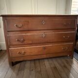Large Louis-Philippe chest of drawers in solid oak - 140 cm