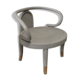 Wooden child's chair turned repainted in gray moon
