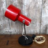 Ancienne Lampe Articulée 70’s Métal Rouge Noir & Chromé Vintage