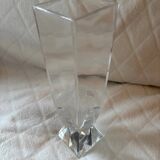 LALIQUE Vase France "Floréal" Satin and Clear Crystal — Signed
