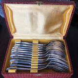 Set of 6 silver metal cutlery (box of 12 pieces)
