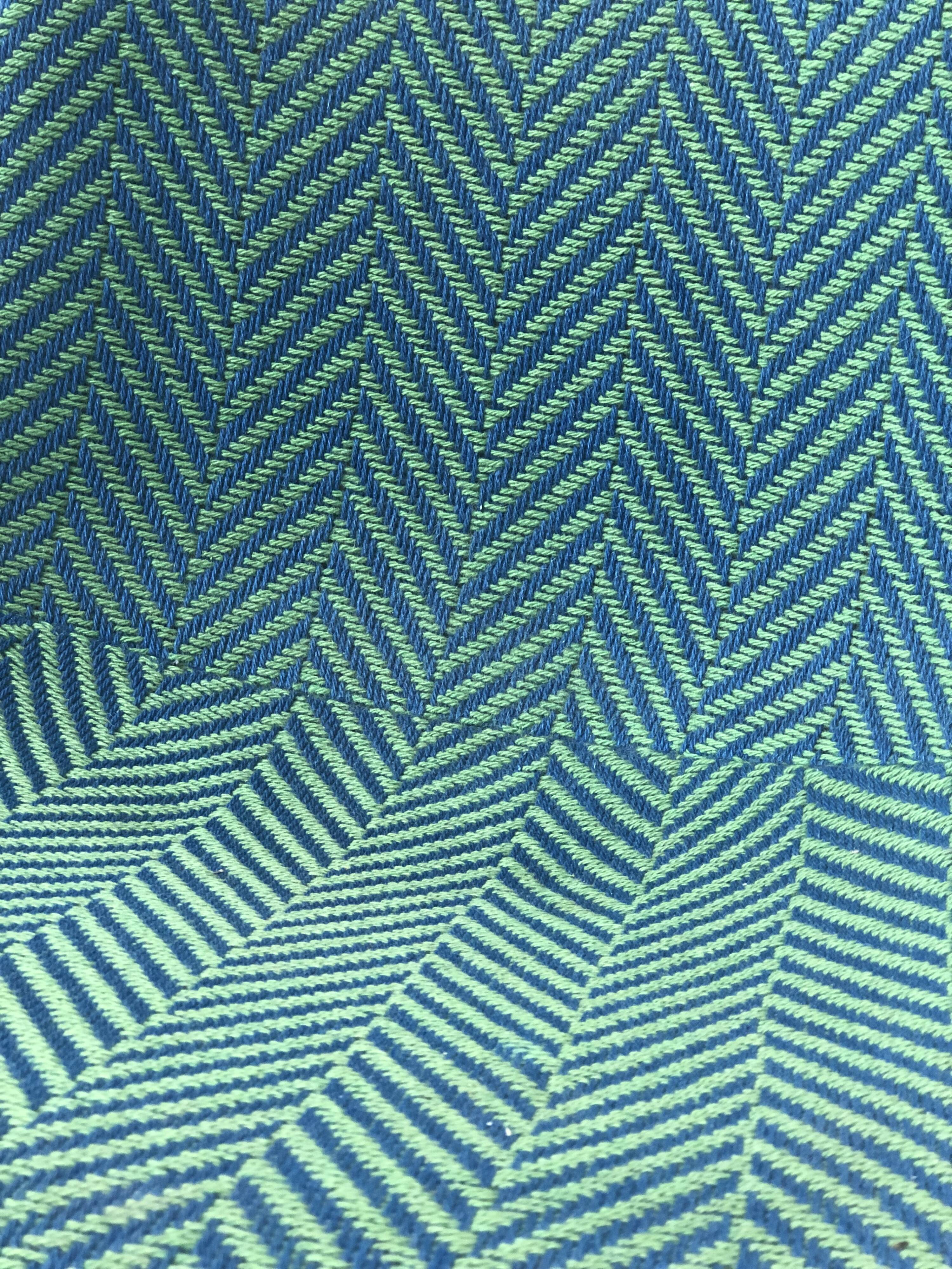 Pair of chairs low base Charles and Ray Eames, fabric Alexander Girard, ed. Herman Miller, 1970