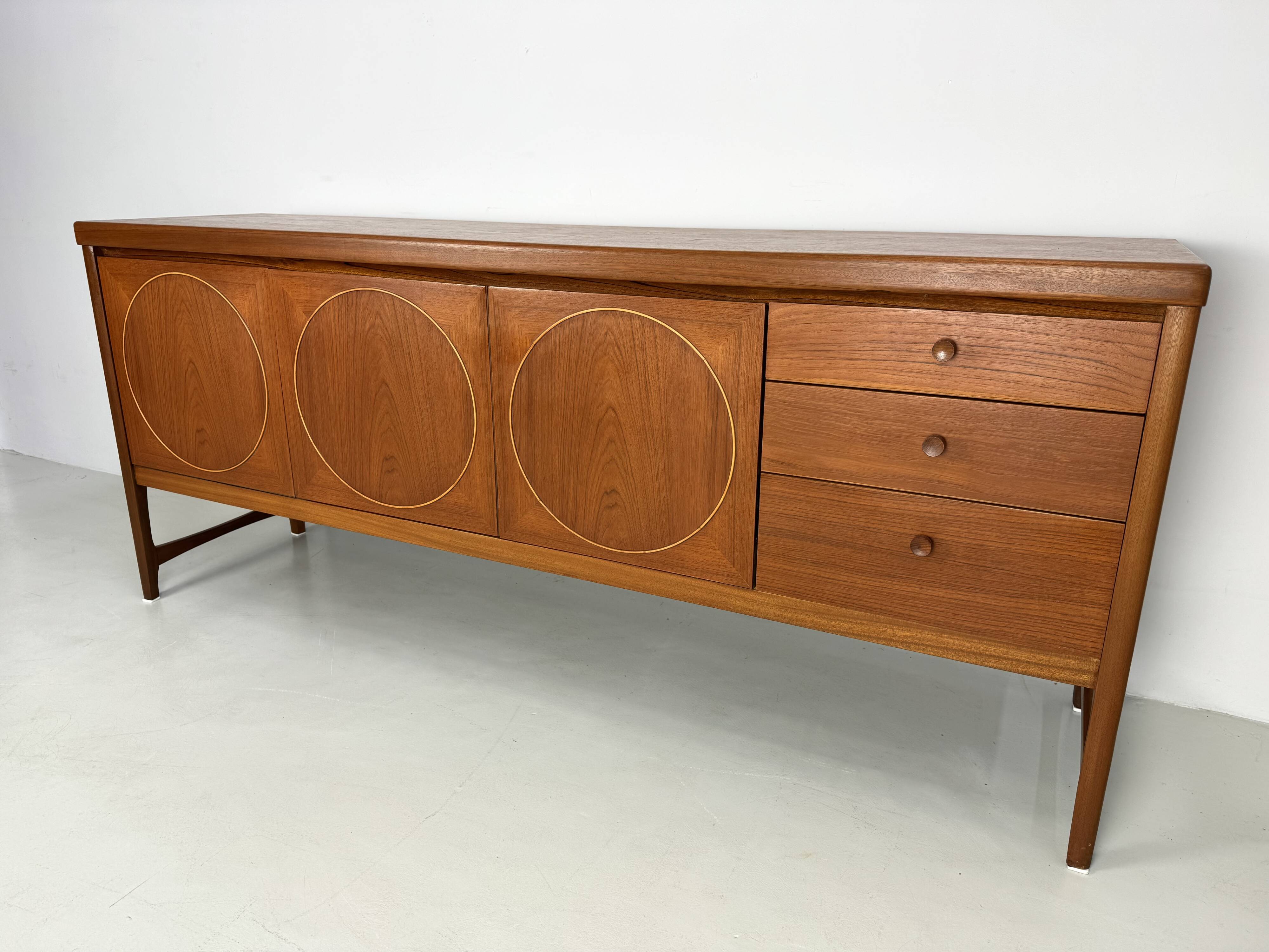 Unique vintage teak sideboard from the 1960s, produced by Nathan, model "Ci
