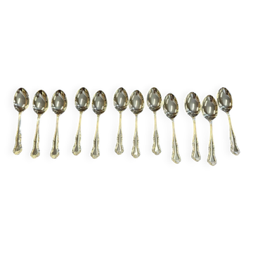 Série de 12 cuillères à entremets Mappin and Webb en métal argenté