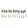 Set of 12 dessert spoons by Mappin and Webb in silver plate.