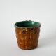Cache-pot en barbotine, imitation bambou, 1970