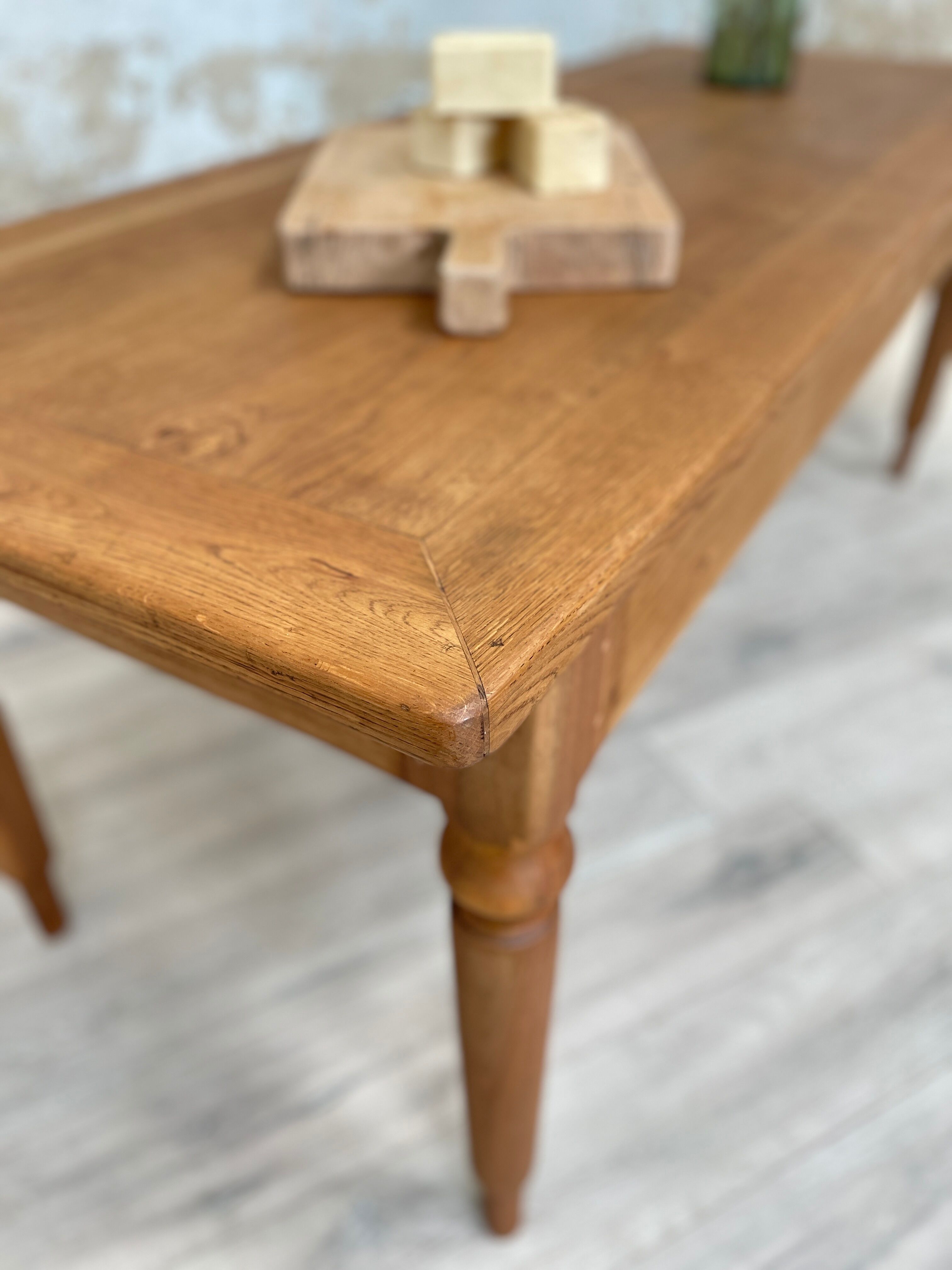 Solid wood farmhouse table