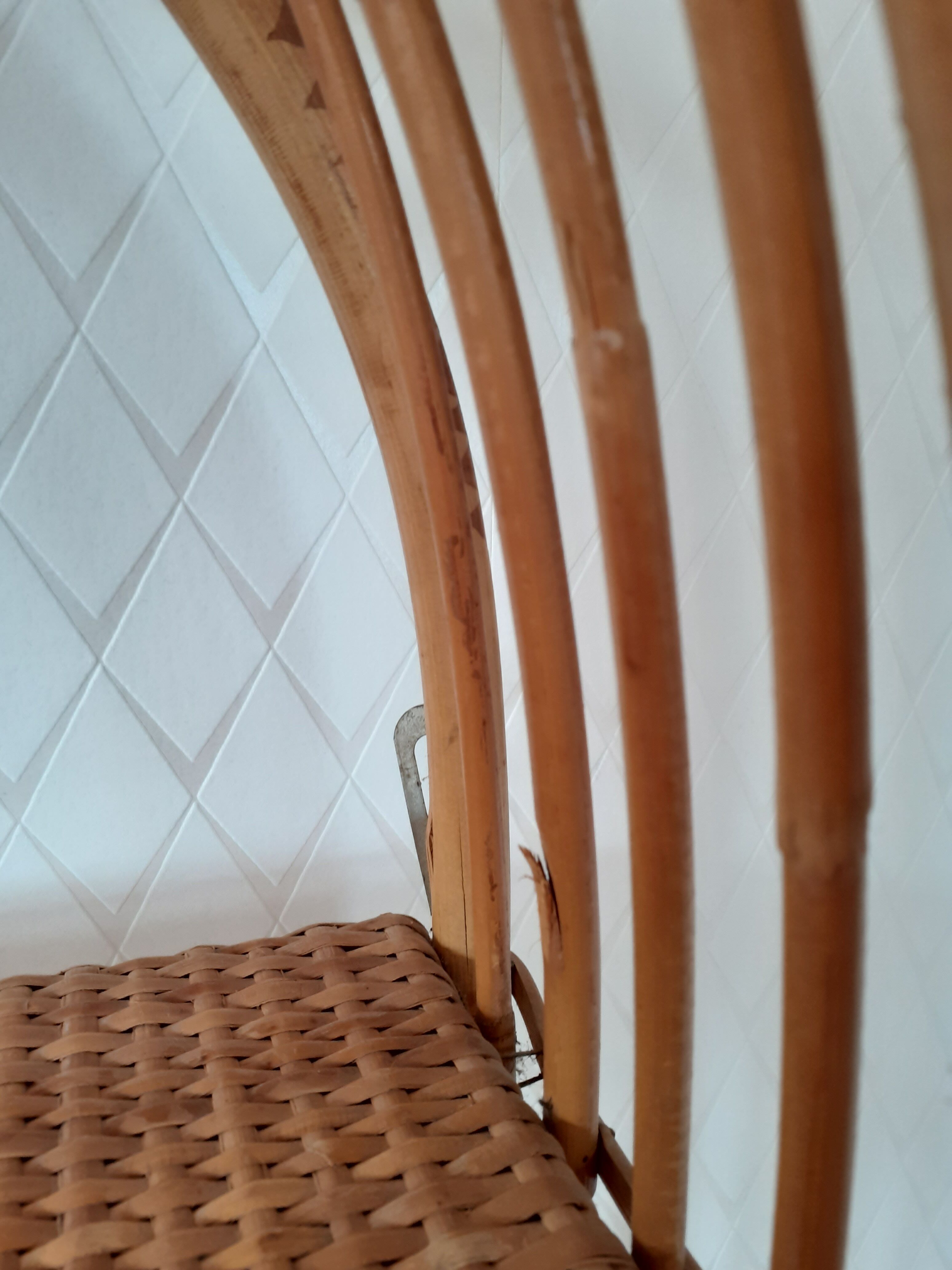 Rattan wall shelf