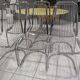Suite of 6 vintage chrome metal chairs 1970