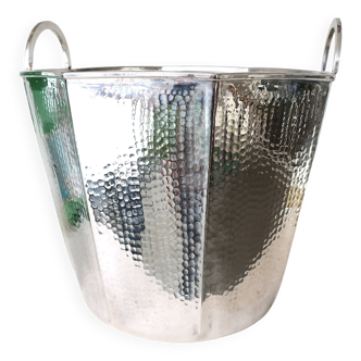 Champagne bucket circa 1960, Italian design Fratelli Cassetti, silver plated metal