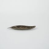 Metal leaf-shaped platter, Italian design, 1980s, made in Italy