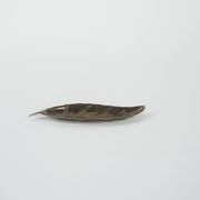 Plateau en métal en forme de feuille, design italien, années 1980, fabriqué en Italie.