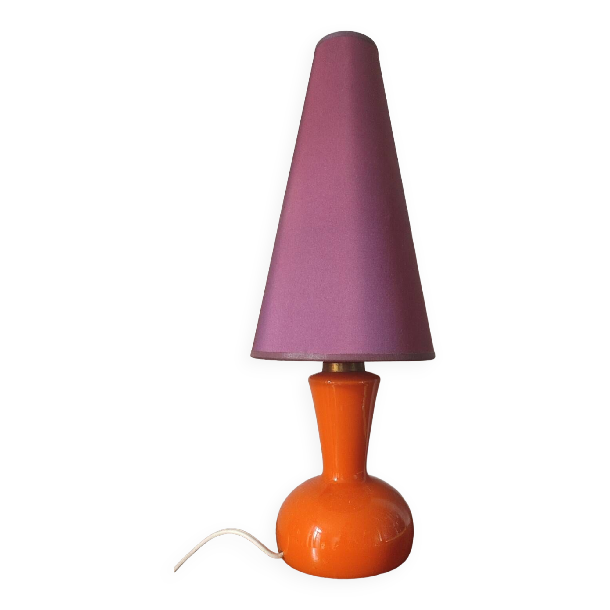 Orange opaline lamp