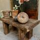 Bench made of raw wood