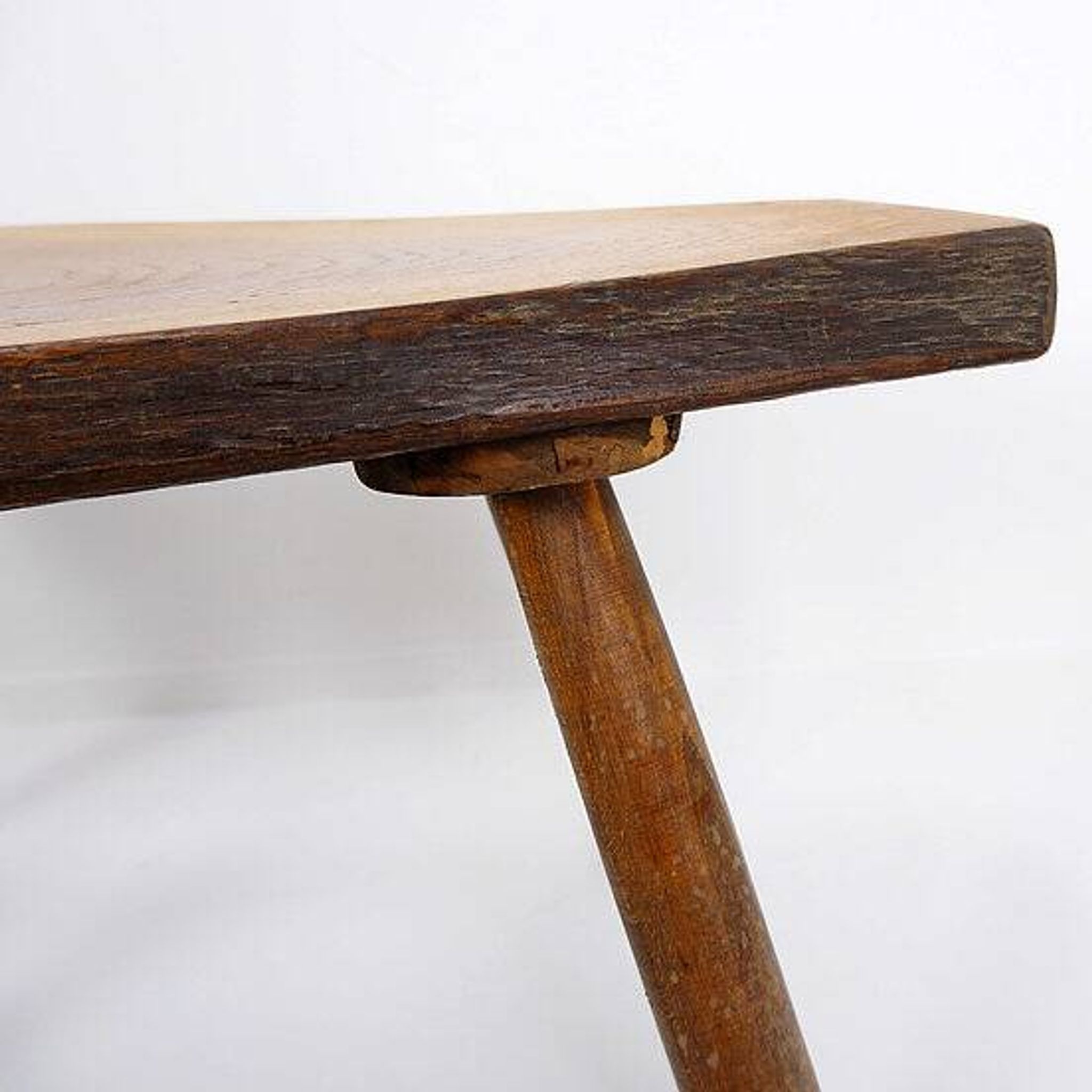 Vintage Brutalist coffee table / Side table in solid wood - 1960s