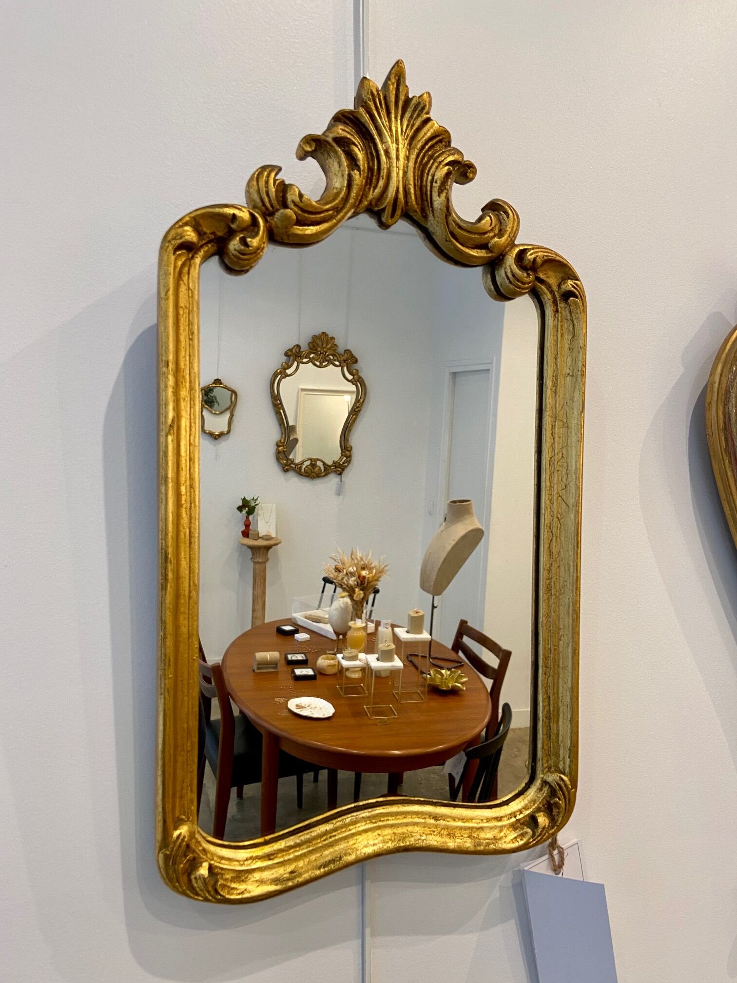 Miroir classique doré 45 x 25 cm