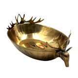 Mid-century Modern brass deers centerpiece / bowl, France 1970s