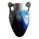Vase with flamed blue signature in art deco ceramic