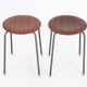 Ensemble de 2 tabourets des années 60 / teck / acier / design industriel danois.