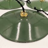Enameled sheet metal pendant lights
